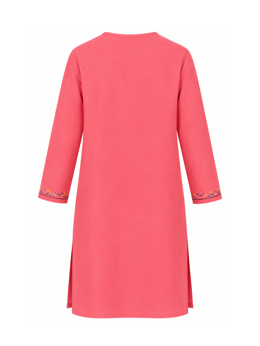 Noor : Aari embroidery summer kurti | Pink